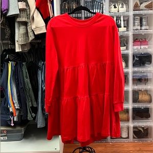 Zara red tiered dress. Size large but runs slightly big.